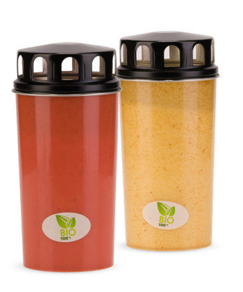 Produktna fotografija eko sveče Prozorna in Rdeča